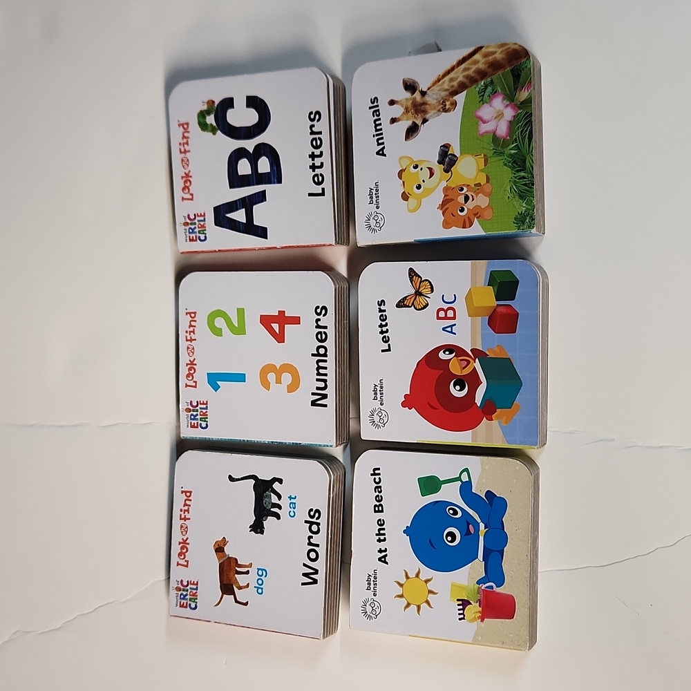 Eric Carle & baby Einstein 6 small Hardcover books #'s, letters, words, animals